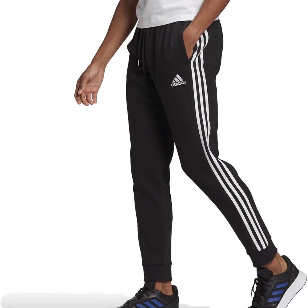 Adidas Men's Essentials Warmup Tapered Cuff 3-Stripes Pants